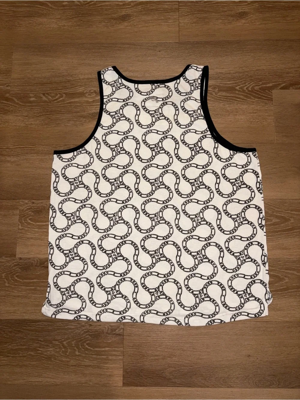 Crooks & Castles Chain Print Tank Top Men’s XL White Black Streetwear Used - Picture 7 of 9